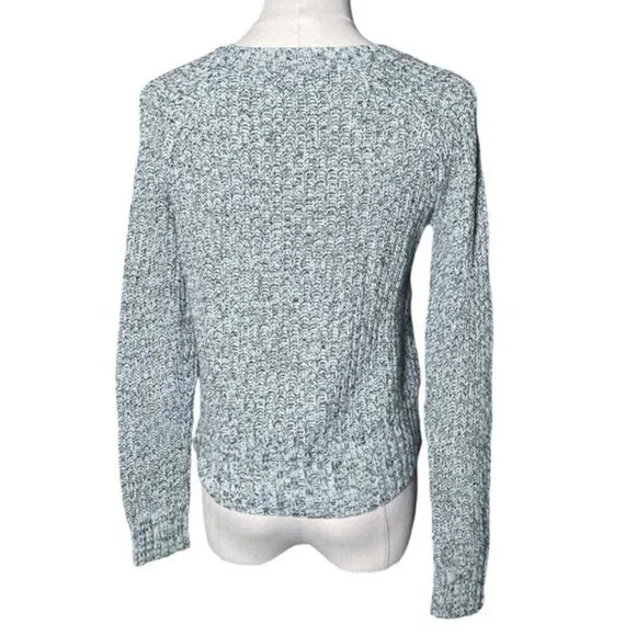 American Eagle XS Knit Sweater Fall Green Knitted Crop Tops Shirt Cottagecore AE - Picture 7 of 11